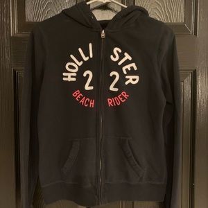 Navy Blue Hollister Zip-up Sweatshirt